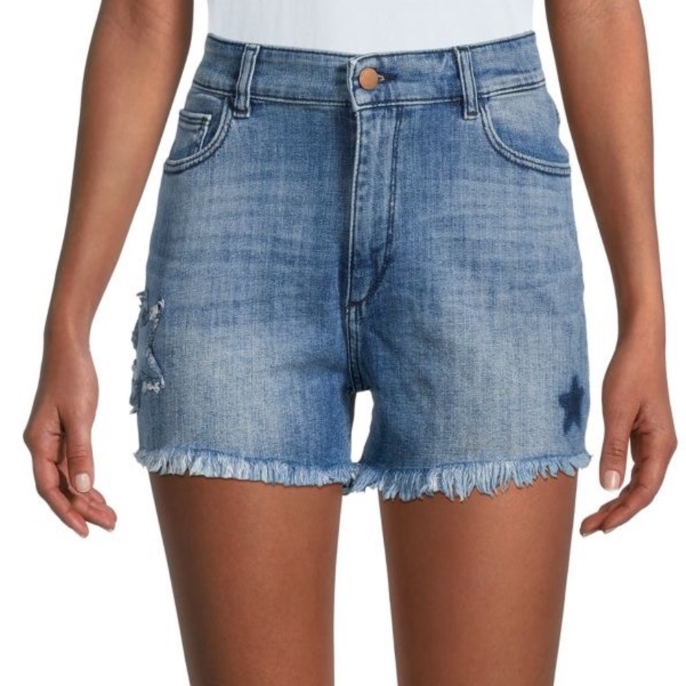 NWT DL1961 ​Cecilia Frayed Star Classic Denim Shorts